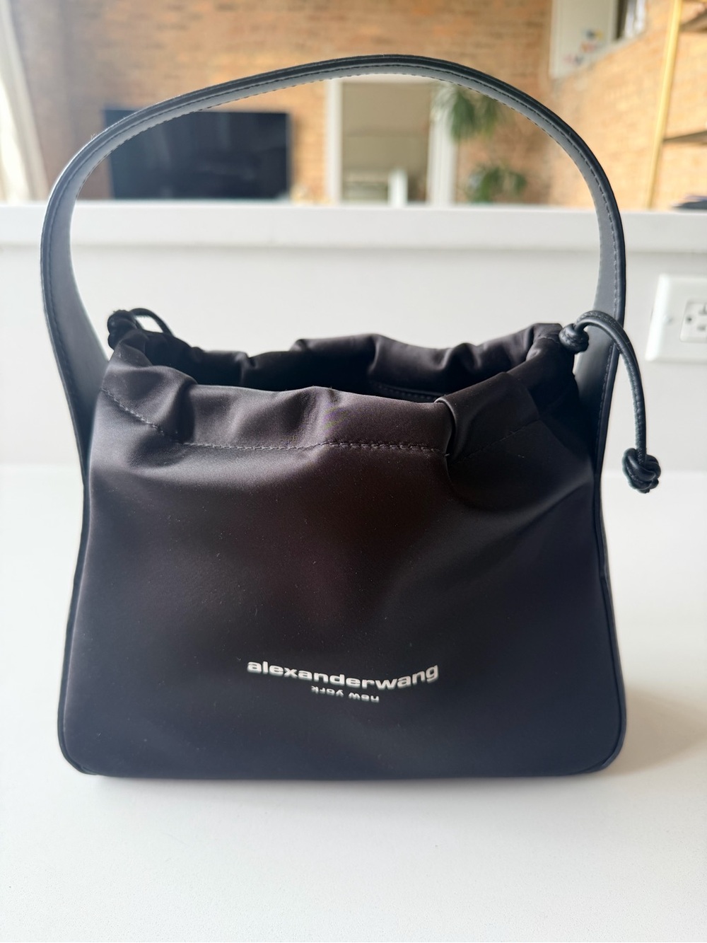 Alexander Wang Black Drawstring Top Shoulder Bag